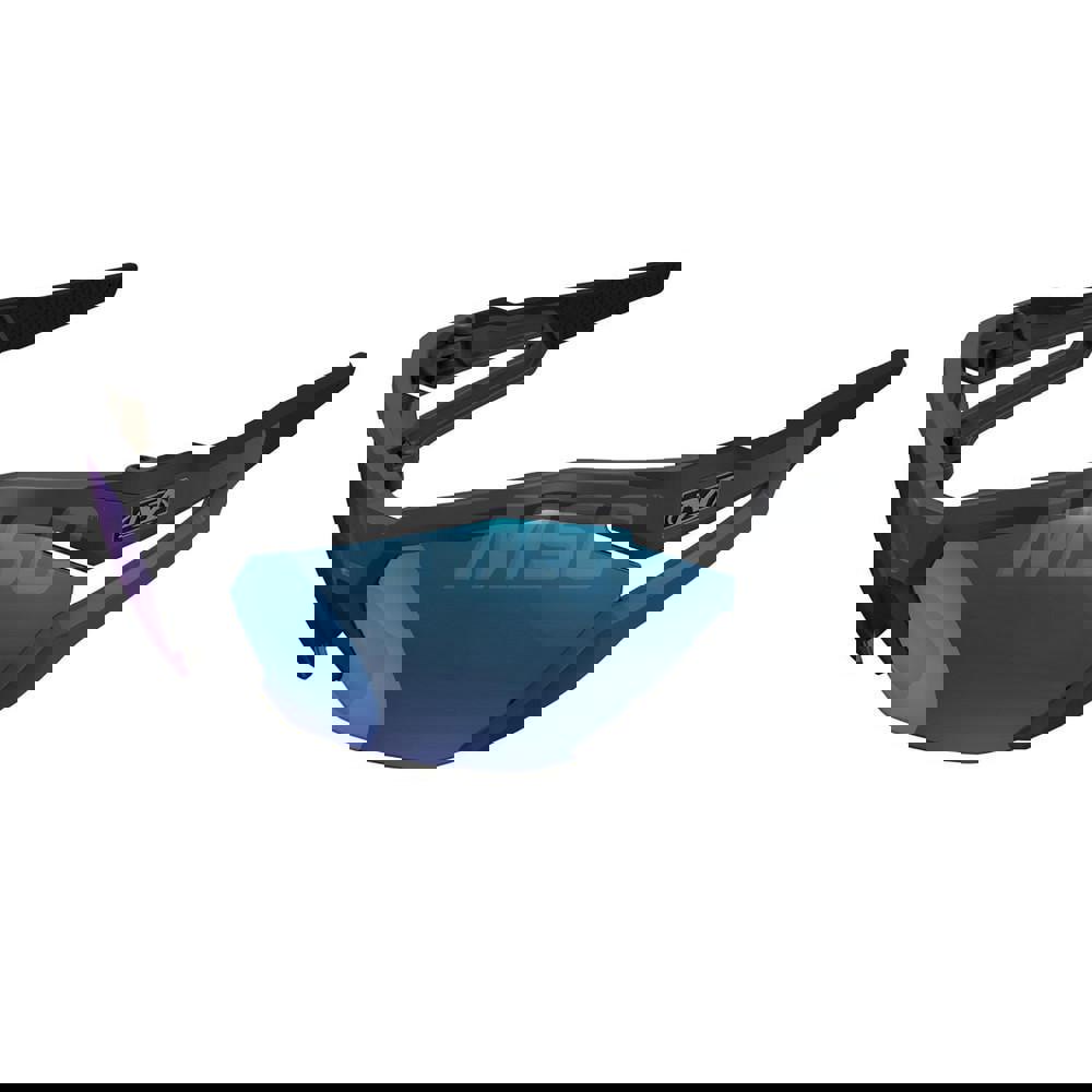 Safety Glass: Anti-Fog & Scratch-Resistant, Polycarbonate, Blue Mirror Lenses, Full-Framed